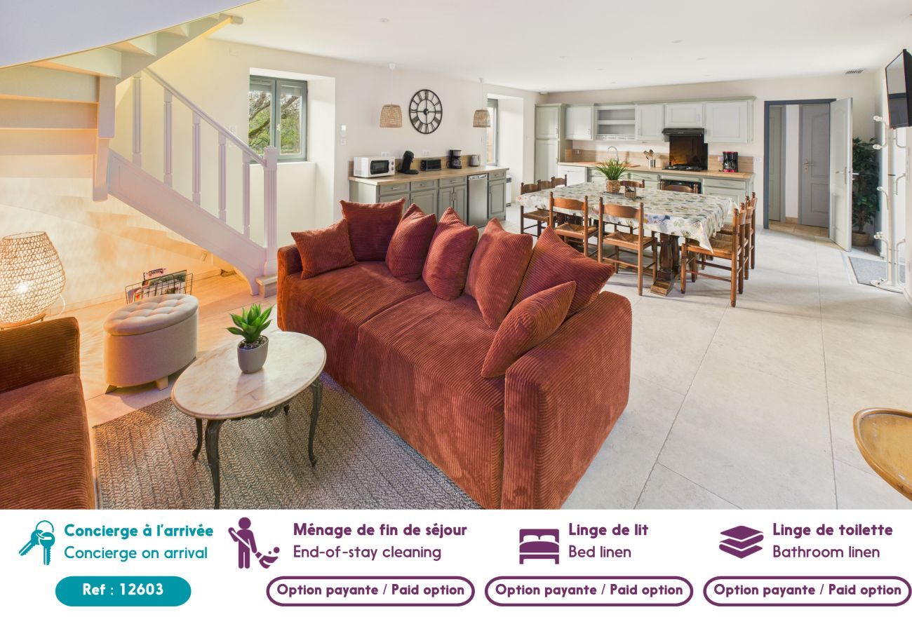 Maison à Saint-Crépin-et-Carlucet - Charmant gîte de campagne pour 10 avec terrasse