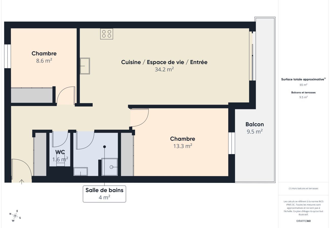 Appartement à Sarzeau - Appartement pour 4 avec balcon - plein centre