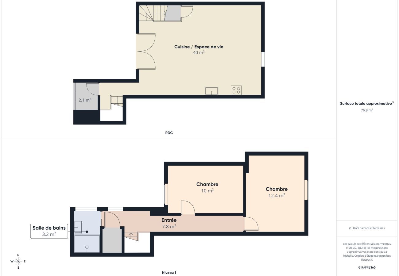 Appartement à Le Pouliguen - Charmant appartement pour 4 avec terrasse 