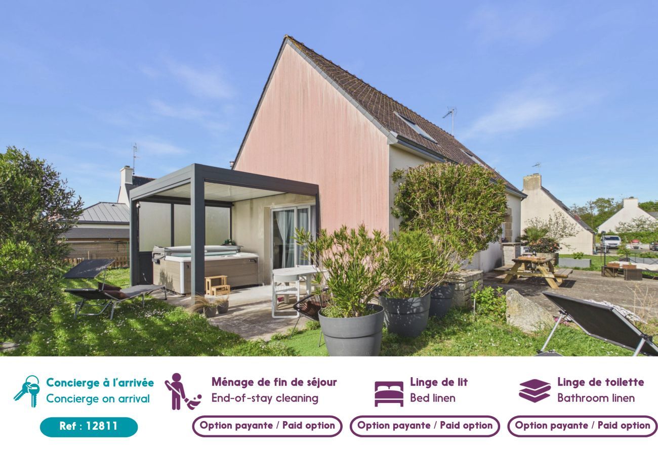 Maison à Treffiagat - Maison pour 6 avec Jacuzzi et grand jardin
