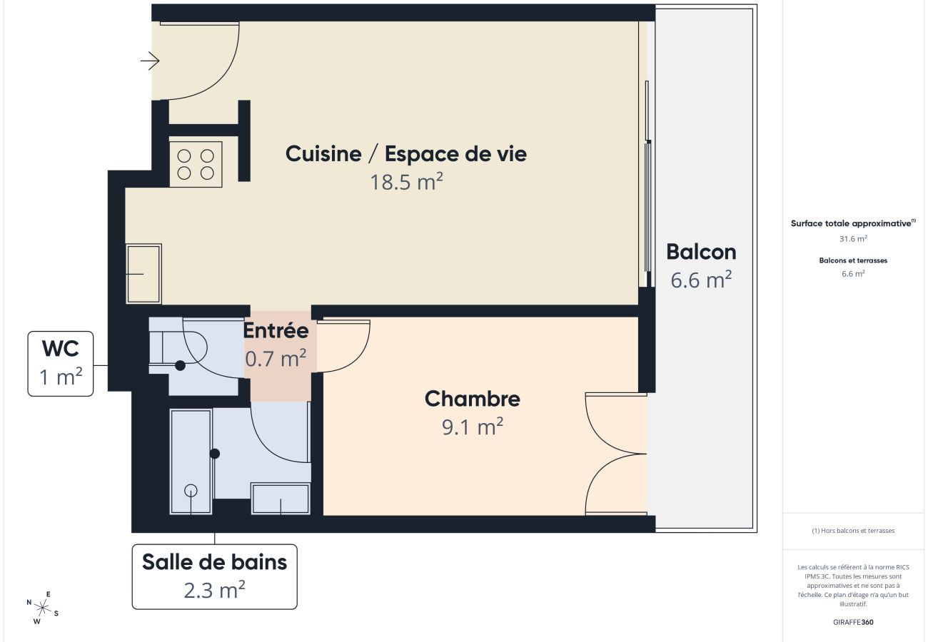 Appartement à Saint-Hilaire-de-Riez - Vue mer pour 4 aux pieds de la plage