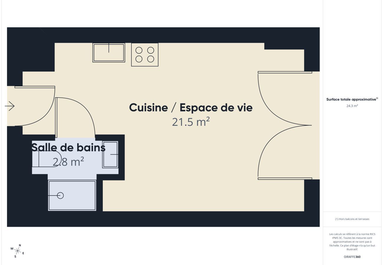 Studio à Biscarrosse - Desert Point - studio pour 3 - piscine commune
