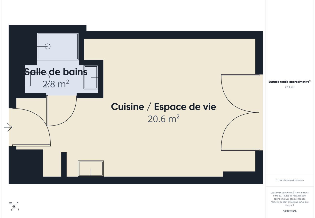 Studio à Biscarrosse - Waimea - studio pour 3 - piscine commune