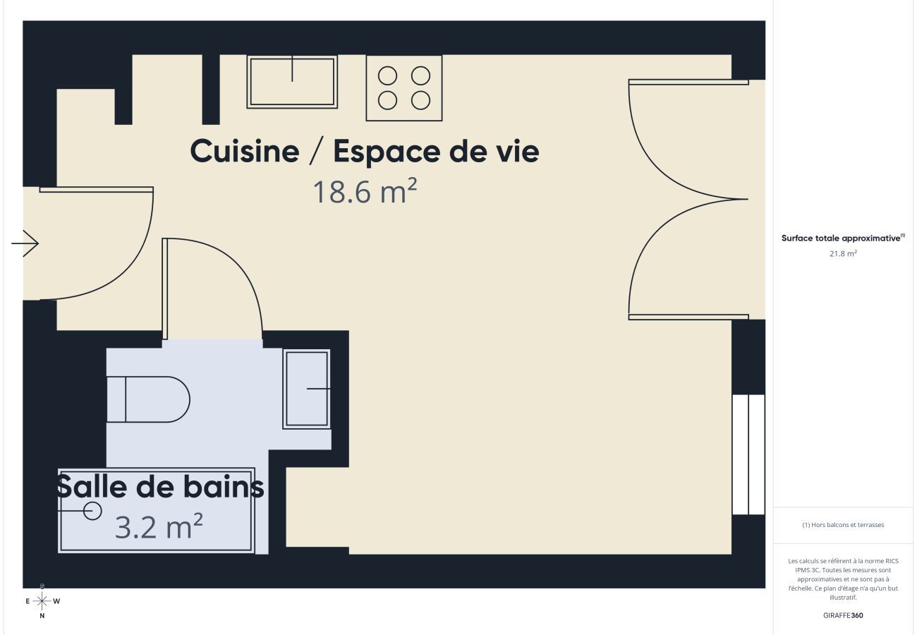 Studio à Biscarrosse - Laniakea - studio pour 3 - piscine commune