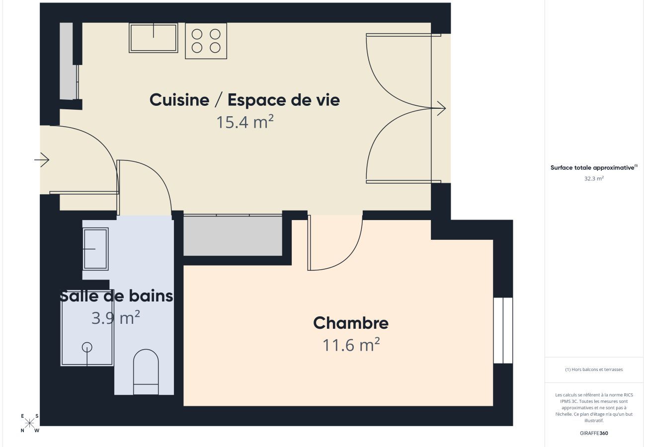 Appartement à Biscarrosse - Le Layback - appart pour 4 - piscine commune