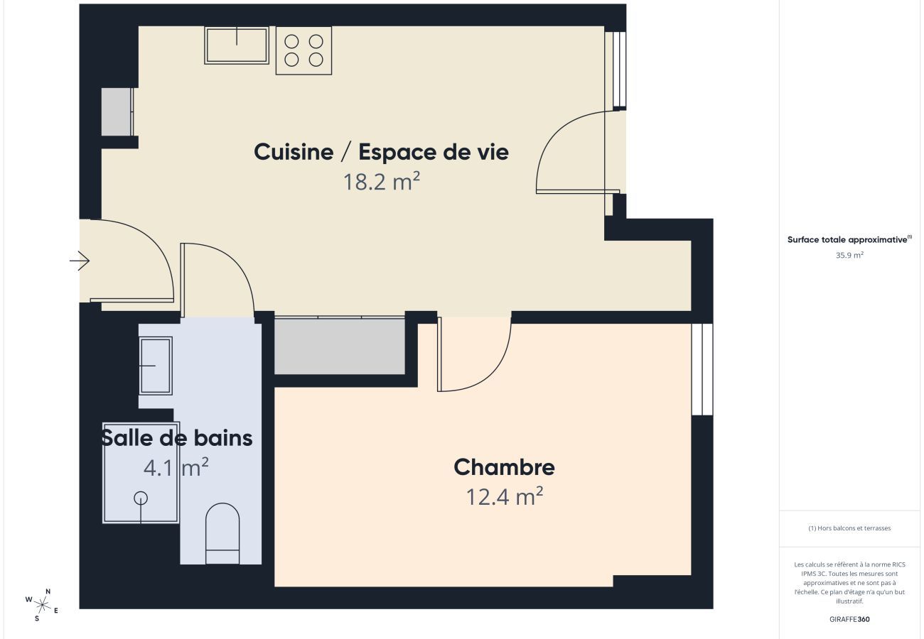 Appartement à Biscarrosse - Le Blowtail - appartement pour 4 - piscine commune