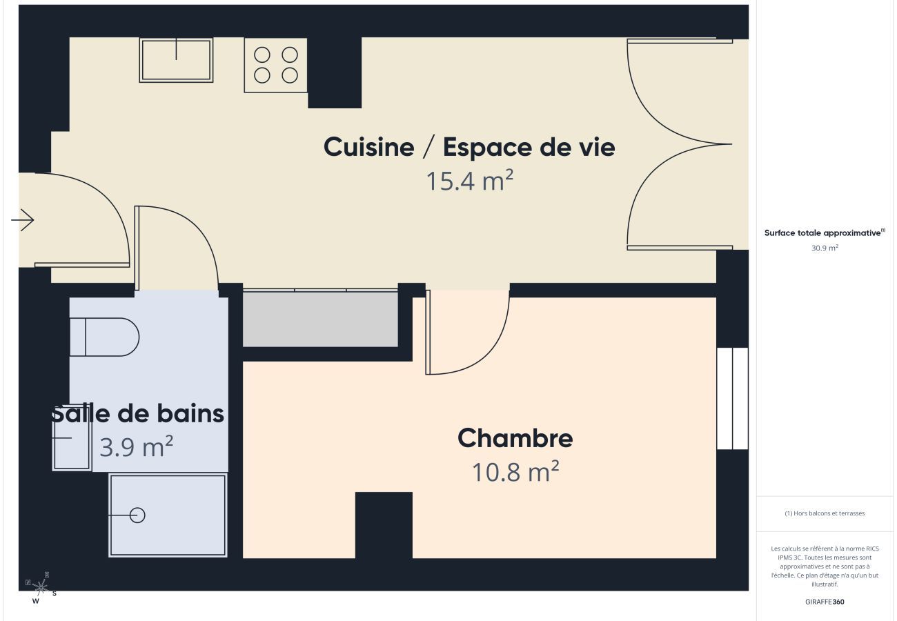 Appartement à Biscarrosse - The Board-appartement 4 adt 1 enf -piscine commune