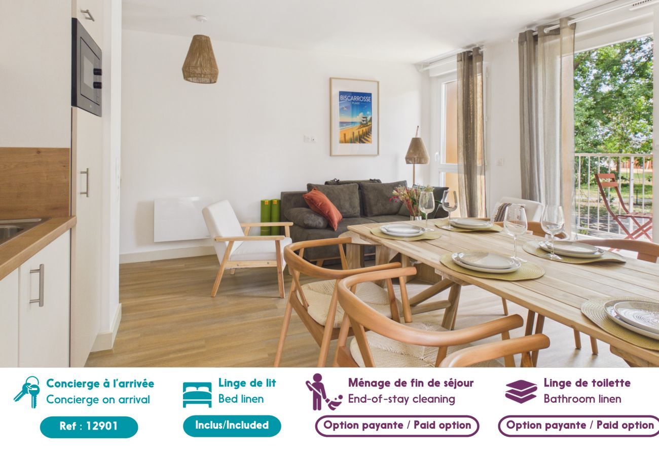 Appartement à Biscarrosse - La vague Dorée- appart pour 6 -piscine commune