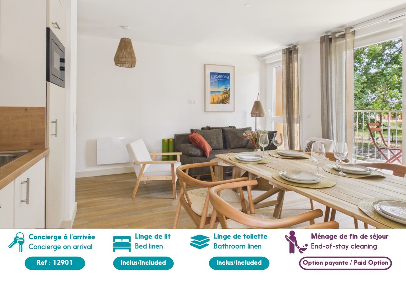 Appartement à Biscarrosse - La vague Dorée- appart pour 6 -piscine commune