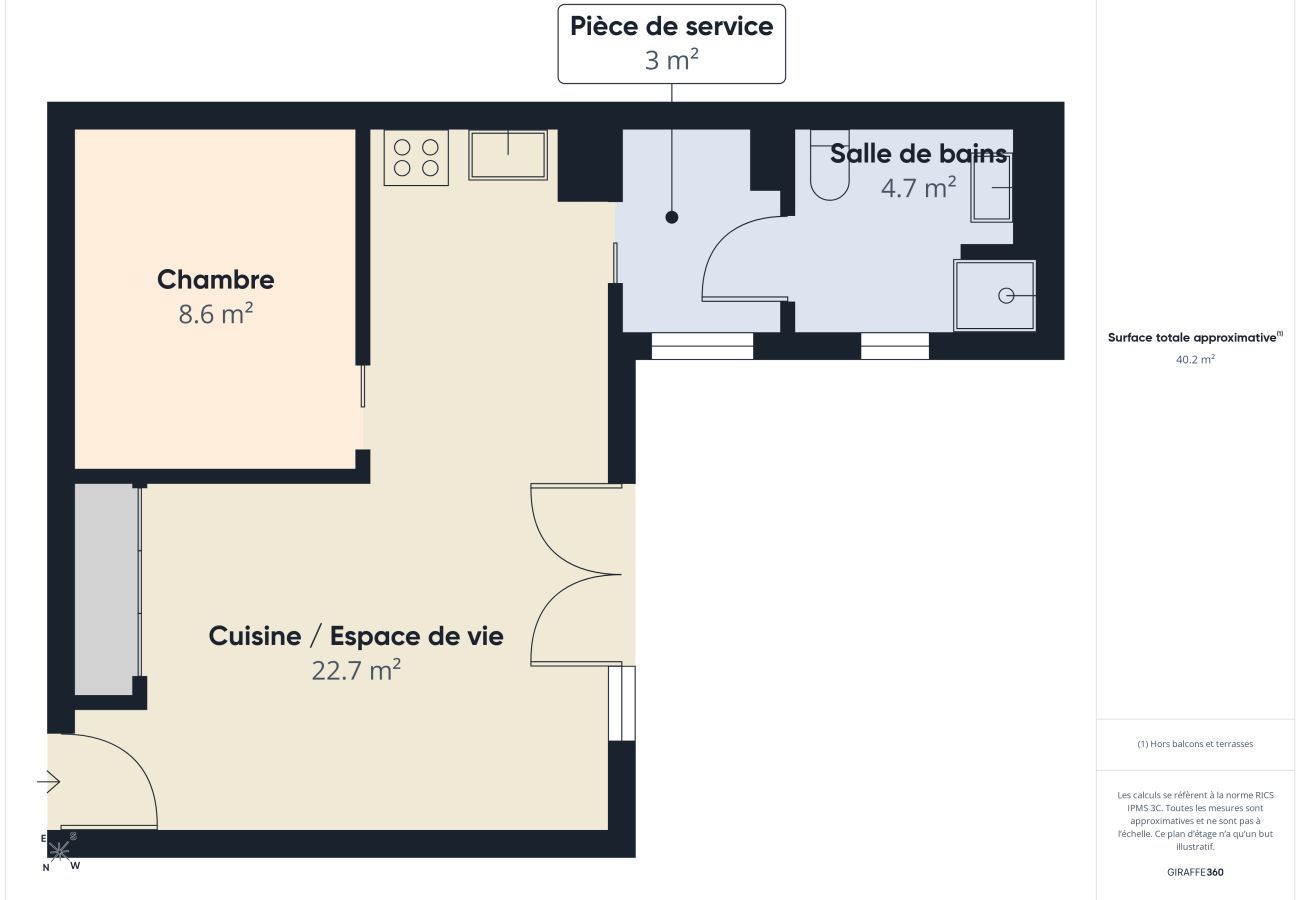 Appartement à Les Sables-d´Olonne - Appart 2 adultes/2 enfants proche Grande Plage